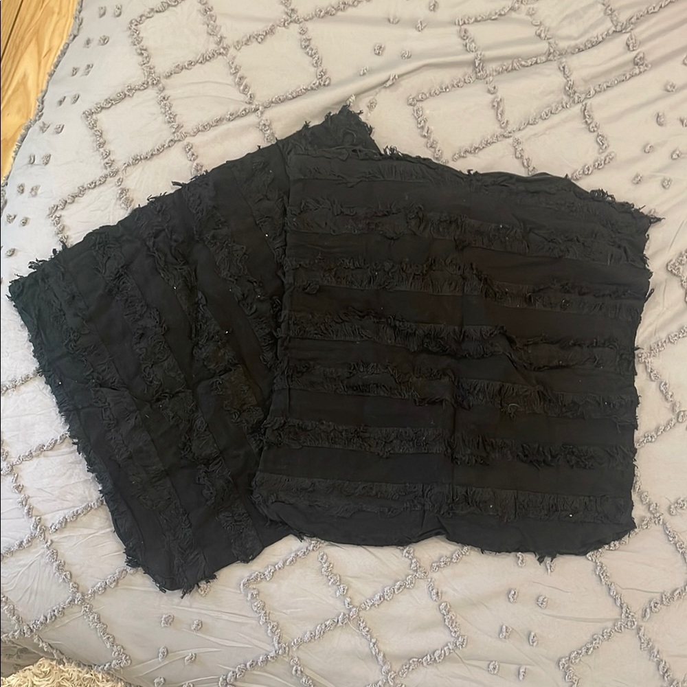 Black Textured Throw Pillow covers set of 2 nwot